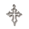 Non-Tarnish 304 Stainless Steel Pendants, Laser Cut, Cross Charm, Stainless Steel Color, 22x16x1mm, Hole: 1.5mm