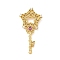 Brass Micro Pave Clear Cubic Zirconia Pendants, Star Shape Magic Wand, Real 18K Gold Plated, 32x16x2.5mm, Hole: 1.4mm