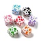 UV Plating Opaque Acrylic Beads, Iridescent, Cube with Butterfly, Mixed Color, 14.5x14.5x14.5mm, Hole: 3.3mm