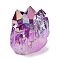 Electroplated Natural Druzy Quartz Crystal Cluster Ornaments, Reiki Energy Stone, Home Display Decorations, Purple, size 1