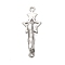 Brass Interlocking Clasps, Star, Platinum, 29mm, Hole: 1.6mm and 1.4mm