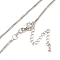 Brass Box Chain Necklaces, Platinum, 15.79x0.05 inch(40.1x0.12cm)