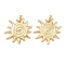 Brass Pendants, Sun, Real 18K Gold Plated, 27x28x2mm, Hole: 5x2mm