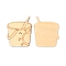 Wooden Cabochons, Bucket, Bisque, 42x34.3x2.2mm