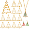 20Pcs Zinc Alloy Open Back Bezel Pendants, For DIY UV Resin, Epoxy Resin, Pressed Flower Jewelry, Long-Lasting Plated, Christmas Tree, Golden, 43x33x2.5mm