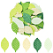 200Pcs Leaf Polyester Ornament Accessories, Mixed Color, 63x35x0.5mm
