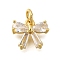 Rack Plating Brass Micro Pave Cubic Zirconia Charms, Lead Free & Cadmium Free, Long-Lasting Plated, Bowknot, Real 18K Gold Plated, 9.5x10.5x3.5mm, Hole: 3.5mm