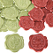 50Pcs 2 Styles Adhesive Wax Seal Stickers, Envelope Seal Decoration, For Craft Scrapbook DIY Gift, Flower & Leaf, 30~30.8mm, 25pcs/style