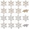 10Pcs 2 Colors Crystal Rhinestone Christmas Snowflake Brooch Pin, Alloy Lapel Pin for Women, Platinum & Golden, 37x33x3mm, 5Pcs/color