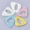 Acrylic Pendants, with Rhinestone, Triangle, Mixed Color, 39.5x38.5x3.5mm, Hole: 1.5mm