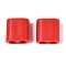 ABS Plastic Beads, Square, 2-Hole, Suitable For 5~6mm Cord, Red, 15x15x8.5mm, Hole: 4.8mm