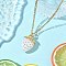 3Pcs Acrylic Rhinestone Pendant Necklaces, Strawberry, with 304 Stainless Steel Figaro Chain, White, 23.62 inch(60cm)