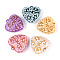 Opaque Acrylic Pendants, Heart with Fancy Carving, Mixed Color, 41~42x39.5x16.5mm, Hole: 3mm