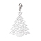 Christmas Tree 201 Stainless Steel Pendant Decorations, Lobster Claw Clasps Charms for Bag Ornaments, Stainless Steel Color, 67mm