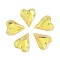 Electroplated Glass Pendants, Heart Charms, Back Plated, Faceted, Gold, 17.5x14x5mm, Hole: 1.2mm