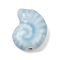 Handmade Porcelain Beads, Conch Shape, Bright Glazed Porcelain, Sky Blue, 21x17.5x9mm, Hole: 2mm