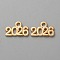 Alloy Pendants, Number 2026 Charms, Light Gold, 9x14x1.3mm, Hole: 1.8mm