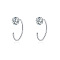 999 Fine Silver Stud Earrings, Silver, with Clear Cubic Zirconia, Flat Round, 10mm