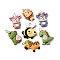 Animal Theme Resin Pendants, with Platinum Iron Loop, Mixed Shapes, Mixed Color, 21.5~30x16~23.5x5.5~8mm, Hole: 2~2.5mm