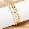 304 Stainless Steel Cuff Bangles for Women, Ion Plating(IP), Real 18K Gold Plated, Inner Diameter: 2-1/8x2-3/8 inch(5.3x6.1cm)