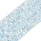 Imitation Jade Glass Beads Strands, Rondelle, AB Color Plated, Faceted, Light Blue, 6x4~4.5mm, Hole: 1.2mm, about 89~92pcs/strand, 14.53~14.76''(36.9~37.5cm)
