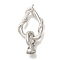 Brass Fold Over Clasps, Twist, Platinum, 30.5mm, Twist: 21.5x15x3mm, Clasp: 13x6.5x5.5mm