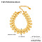 304 Stainless Steel Sunflower Link Chain Bracelets for Women, Golden, 6-1/4x5/8 inch(16x1.45cm)