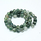 Natural Moss Agate Beads Strands G-I199-06-6mm-2