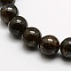 Runde natürlichen Bronzit Perlen Stränge G-P059A-01-2
