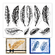 GLOBLELAND Bird Feathers Clear Stamps Animal Feathers Silicone Clear Stamp Transparent Stamp Seals for Cards Making DIY Scrapbooking Photo Journal Album Decoration DIY-WH0167-56-1049-1