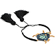 Braccialetto di perline intrecciate con semi di miyuki con doppia nappa BJEW-A121-08-4