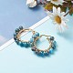 Round Natural Apatite Wire Wrapped Big Hoop Earrings for Women EJEW-TA00048-04-2