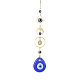 Larme bleue avec décorations pendantes en lampe mauvais œil HJEW-JM01564-1
