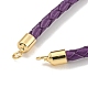 Leather Braided Cord Link Bracelets MAK-K022-01G-07-2