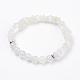 Bracelets en perles de pierre de lune blanches naturelles BJEW-JB03374-03-1