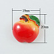 樹脂カボション  りんご  レッドオレンジ  約20mm長  19 mm幅  厚さ7mm CRES-R21-6-1