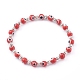 Bracelets extensibles en perles de chalumeau ronds faits à la main BJEW-JB05974-04-1