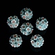 Бусины-цветы из светящейся полимерной глины со стразами RESI-C048-01B-2