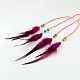 Damen gefärbte Feder geflochtene Wildleder Schnur Stirnbänder OHAR-R183-06-4