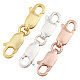 GLOBLELAND 3Pcs 3 Colors Double Lobster Claw Clasps Double Claw Connector 925 Sterling Silver Necklace Clasp Bracelet Extension for Necklace Removable Pendant Findings Bracelets Chain STER-GL0001-01-1