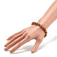 Natural Wood & Regalite/Imperial Jasper Beaded Stretch Bracelet BJEW-JB07813-3