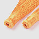 ナイロンタッセルビッグサイズパーツ  オレンジ  120x10mm  穴：5mm HJEW-G010-B11-2