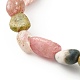 Bracelets extensibles en perles de tourmaline naturelle pour enfants BJEW-JB06250-03-5