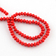 Faceted Solid Color Glass Rondelle Bead Strands GLAA-Q044-6mm-04-2