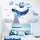 SUPERDANT Large Whale Wall Decals Colorful Whale in The Sky Clouds Wall Sticker DIY Peel and Stick Removable Murals Stickers for Kids Bedroom Nursery Living Room Decoration DIY-WH0228-686-4