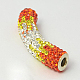Polymer Clay Rhinestone Tube Beads RB-K002-09-2