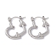 304 Stainless Steel Heart with Arrow Hoop Earrings for Women EJEW-E199-06P-1