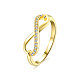 Infinity Trendy Gold Plated Brass Cubic Zirconia Finger Rings RJEW-BB15335-7G-1