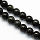 Obsidienne naturelle perles rondes brins G-S156-8mm-1
