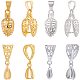 Beebeecraft 24Pcs 4 Styles Pinch Bails Clasp Brass Filigree Ice Pick Pinch Bails Gold and Silver Color Dangle Charms Pendant Connector for Necklace Jewelry Making KK-BBC0005-85-1
